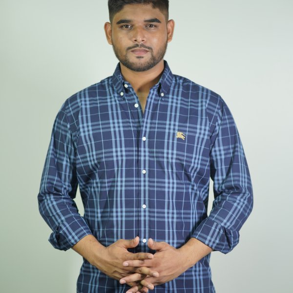 Burberry Royal Blue Check Shirt