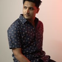 Navy Floral Print